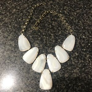 Kendra Scott “Harlow” White banded agate necklace